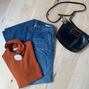 NWT Patrizia Luca turtleneck in Burnt Orange, L